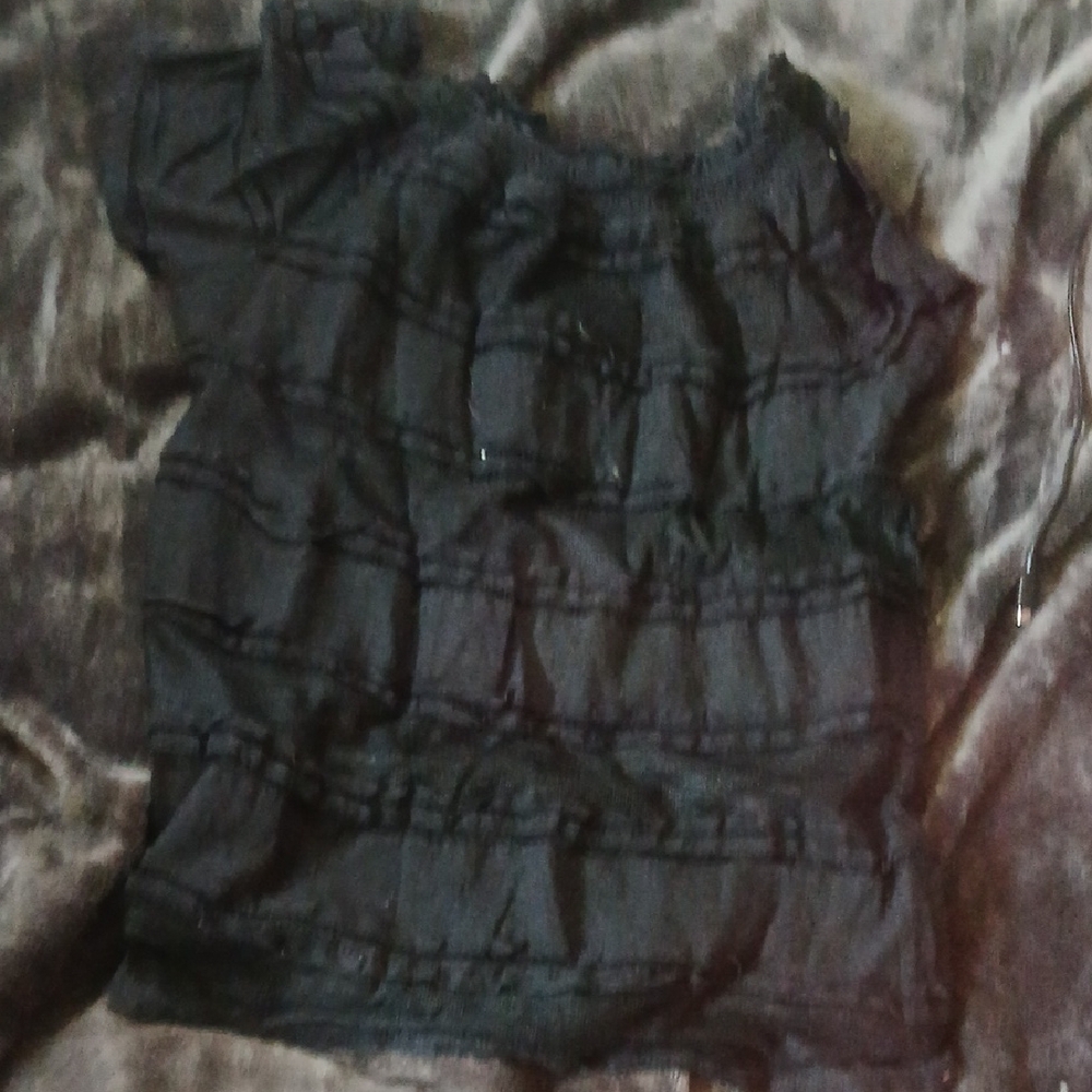 Black Ruffled Top